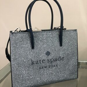 KATE SPADE NEW YORK DUSK NAVY GLITTER TRISTA SHOPPER
SATCHEL CROSSBODY BAG
